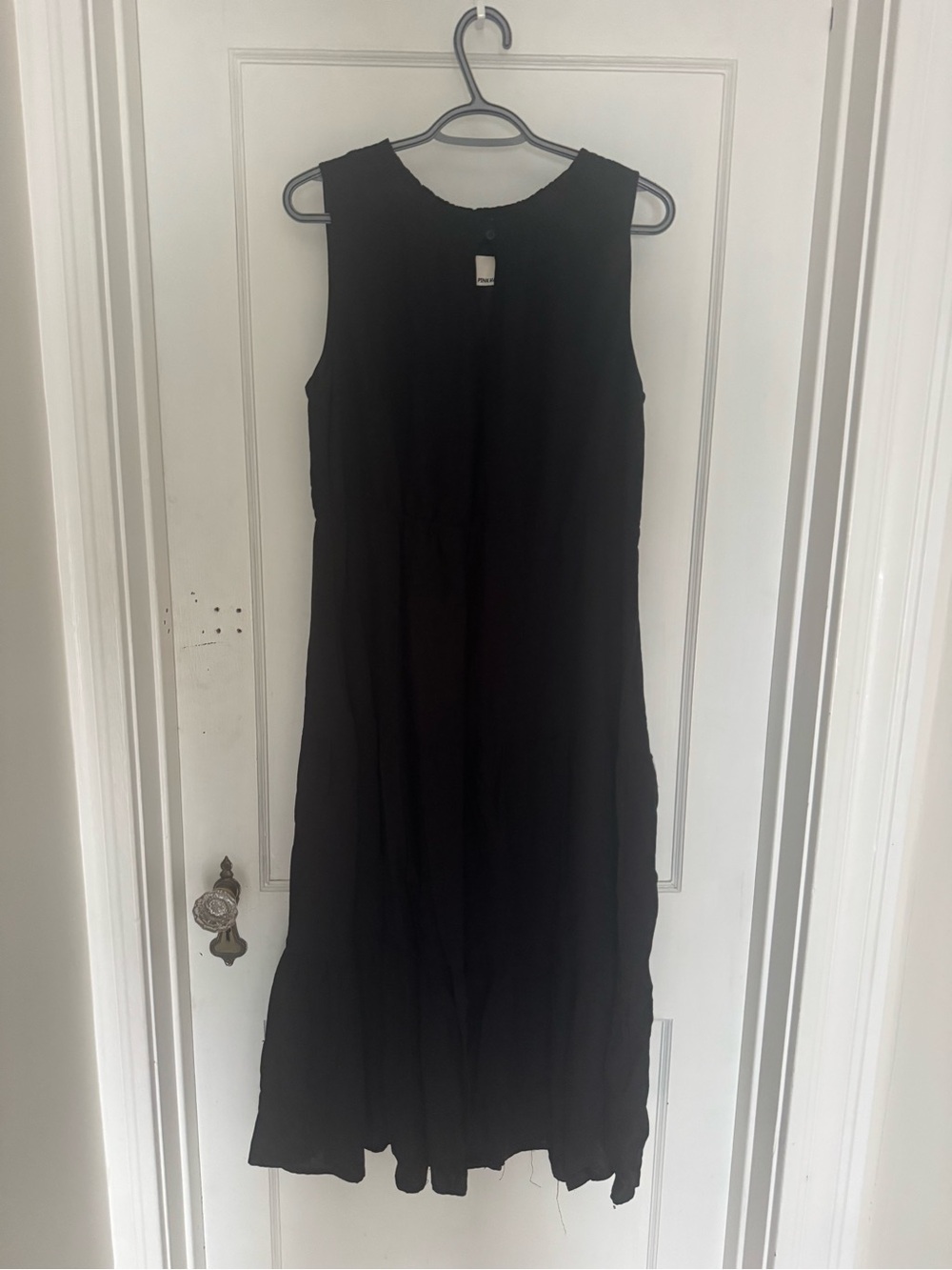 Black Sleeveless Maxi Dress with tiered style
